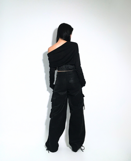 Striped High-waist Denim Pants / ストライプハイウエストパンツ TR-10822