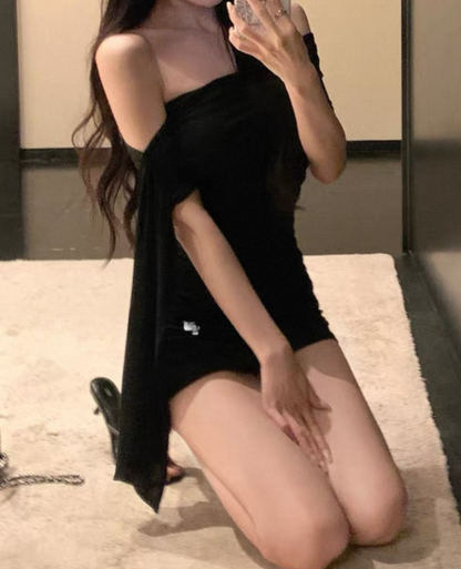 Off-Shoulder knit ribbon dress / オフショルダーニットリボンワンピースTR-10906