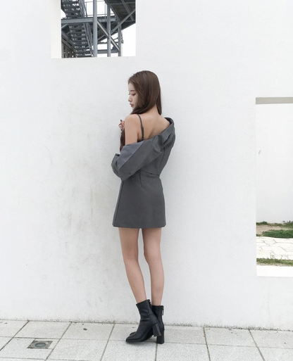 Denim jacket mini dress / デニムジャケットミニワンピース TR-10854