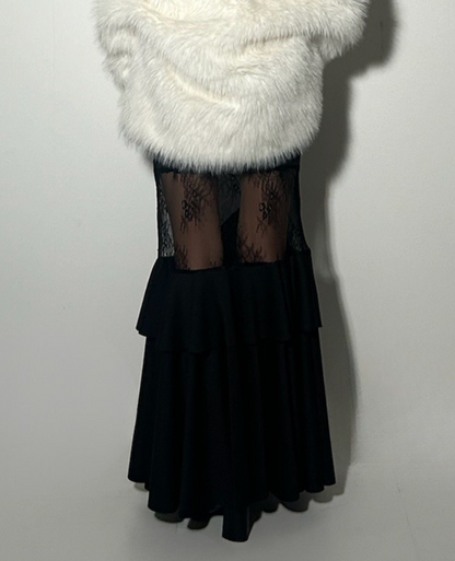 Shear Lace Docking Long Skirt /シアーレースドッキングロングスカート TR-10935