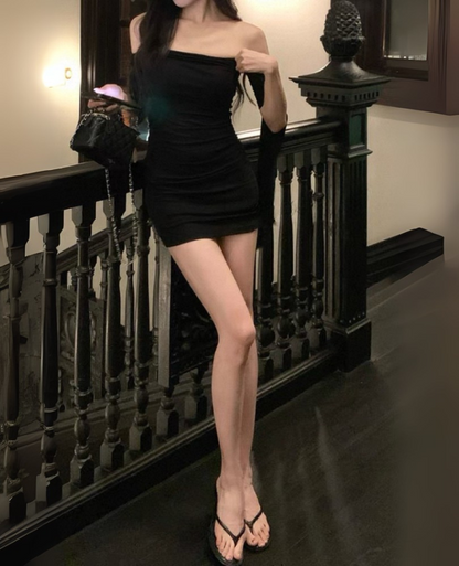 Off-Shoulder knit ribbon dress / オフショルダーニットリボンワンピースTR-10906