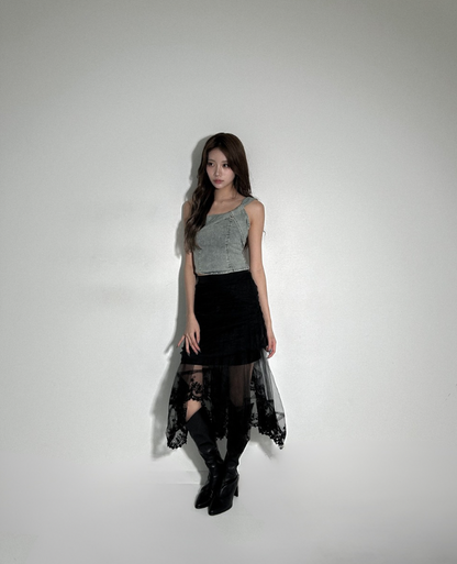 One Shoulder Denim Top / ワンショルダーデニムトップス TR-10875