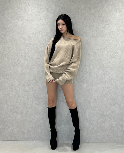 Knit Off Shoulder Setup / ニットオフショルダーセットアップ TR-10934