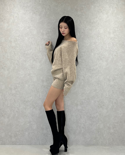 Knit Off Shoulder Setup / ニットオフショルダーセットアップ TR-10934