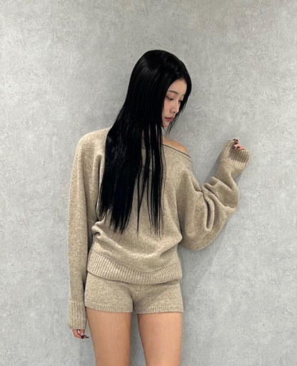 Knit Off Shoulder Setup / ニットオフショルダーセットアップ TR-10934