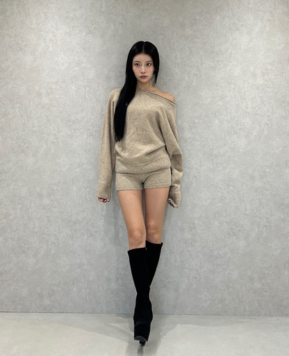 Knit Off Shoulder Setup / ニットオフショルダーセットアップ TR-10934