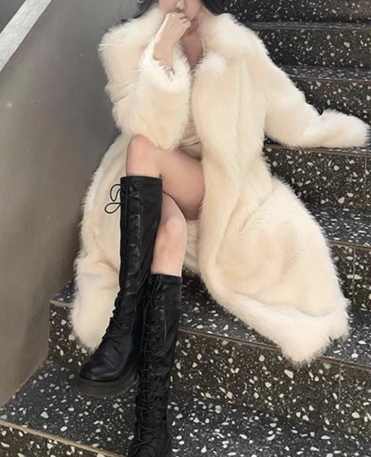 wool fur coat / ウールファーコート TR-10786