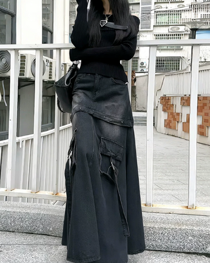 Off-shoulder nitric tops / オフショルダーニットリックトップス TR-10684