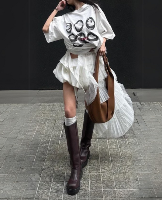 Pleated Tight Frill Miniskirt / プリーツタイトフリルミニスカート  TR-10876