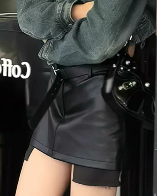 Tight Pocket Leather Miniskirt /タイトポケットレザーミニスカート TR-10686