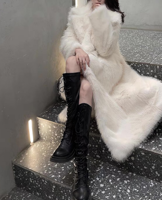 wool fur coat / ウールファーコート TR-10786